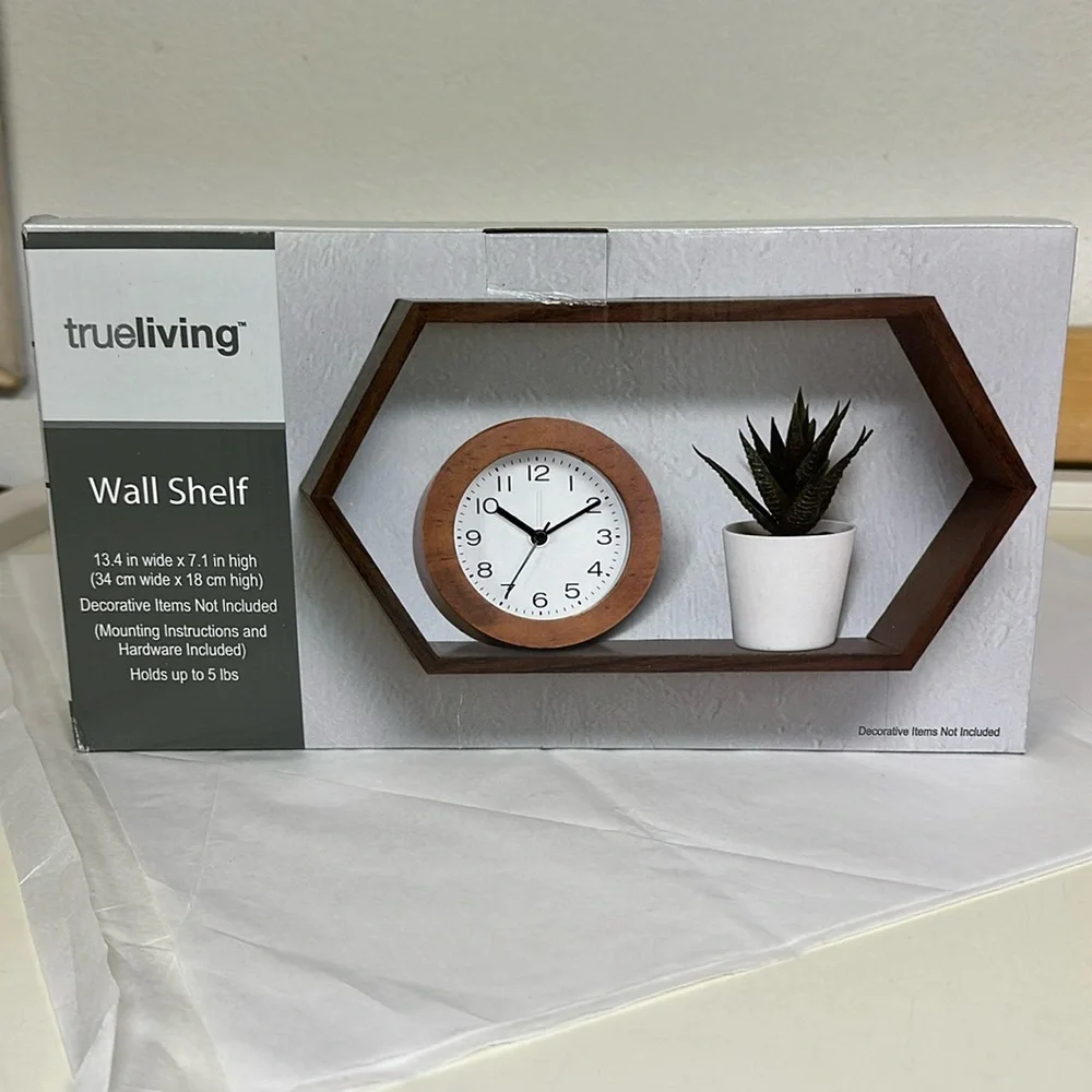 True Living Brown Wall Shelf with Mounting Hardware 13.4 x 7.1 inch